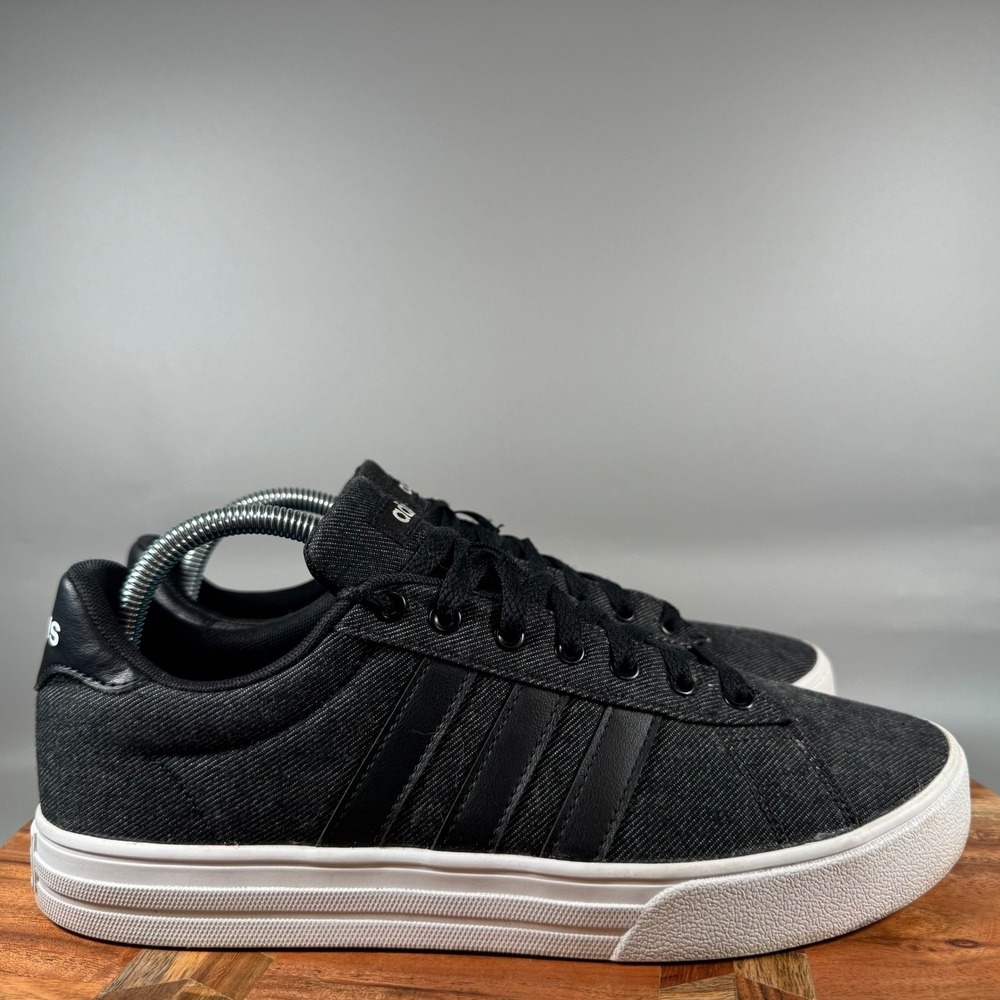 Adidas Daily 2.0 Mens Shoes Black Denim Low Top Sneakers DB0284 Size 9